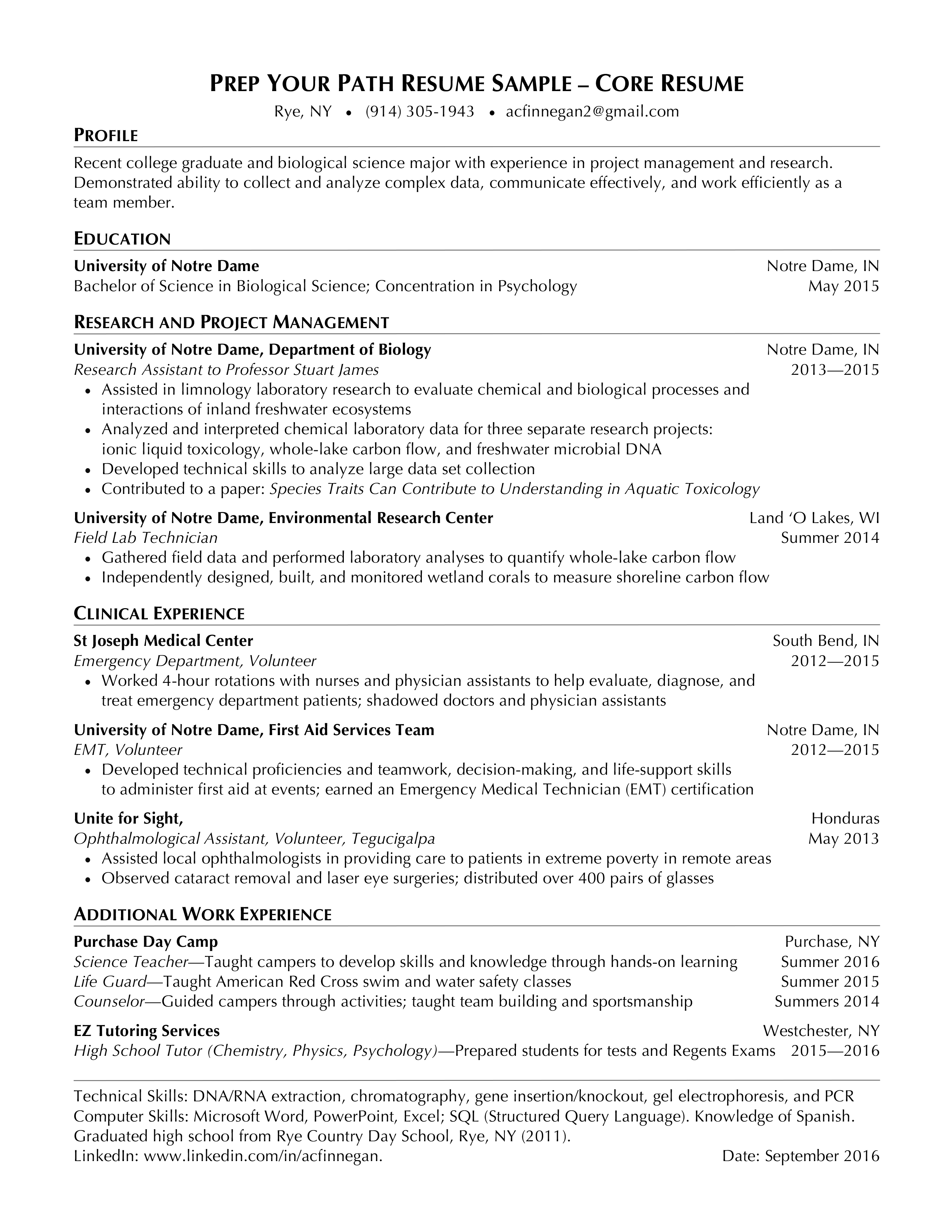 Core Resume